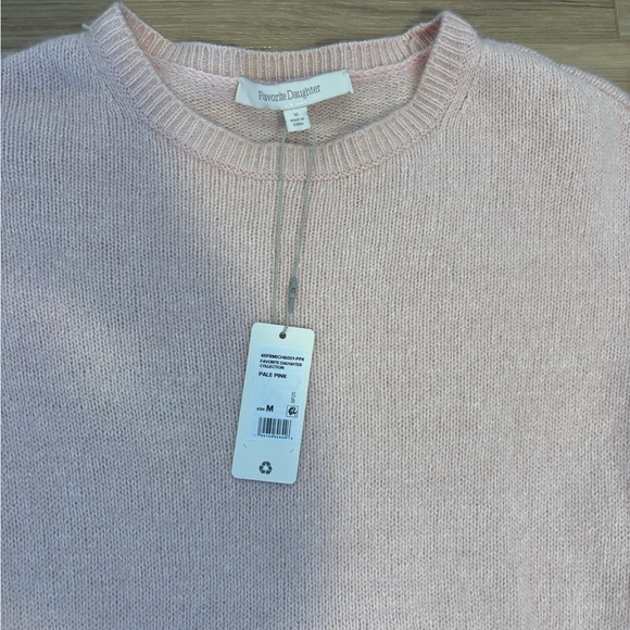 NWT Favorite Daughter Cashmere Crewneck Sweater Pale Pink - Picture 4 of 6
